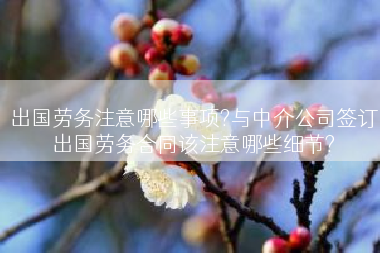 出国劳务注意哪些事项?与中介公司签订出国劳务合同该注意哪些细节?
