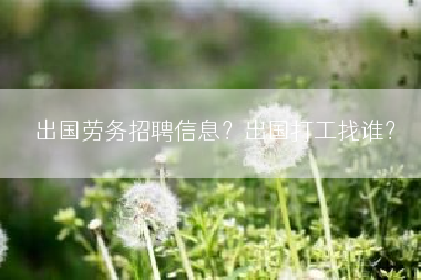 出国劳务招聘信息？出国打工找谁？