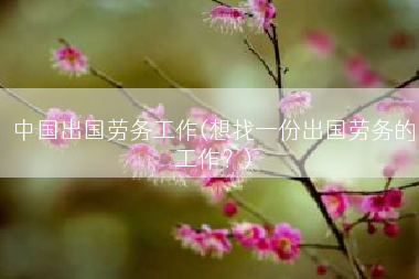 中国出国劳务工作(想找一份出国劳务的工作？)