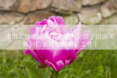 出国工作邀请函中文版？女孩子出国劳务到日本可以做哪些工作？