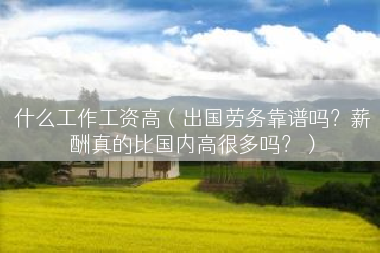 什么工作工资高（出国劳务靠谱吗？薪酬真的比国内高很多吗？）