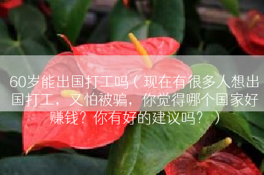 60岁能出国打工吗（现在有很多人想出国打工，又怕被骗，你觉得哪个国家好赚钱？你有好的建议吗？）