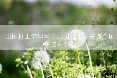 出国打工信息网（出国打工，去哪个国家最好？）