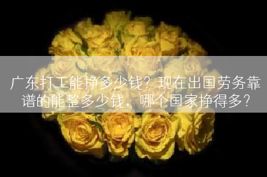 广东打工能挣多少钱？现在出国劳务靠谱的能整多少钱，哪个国家挣得多？