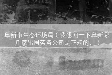 阜新市生态环境局（我想问一下阜新哪几家出国劳务公司是正规的，）
