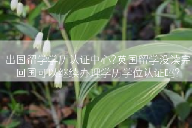 出国留学学历认证中心?英国留学没读完回国可以继续办理学历学位认证吗?
