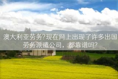 澳大利亚劳务?现在网上出现了许多出国劳务派遣公司，都靠谱吗?