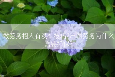 做劳务招人有没有技巧?出国劳务为什么需要担保?
