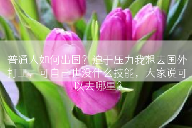 普通人如何出国？迫于压力我想去国外打工，可自己也没什么技能，大家说可以去哪里？