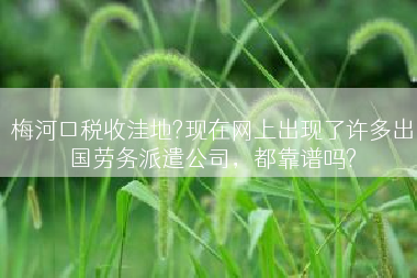 梅河口税收洼地?现在网上出现了许多出国劳务派遣公司，都靠谱吗?