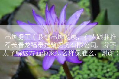 出国务工（我想出国发展，有人跟我推荐长春龙福泰建筑劳务有限公司，我不太了解这方面他家怎么样保准么，谢谢）