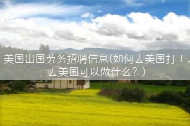美国出国劳务招聘信息(如何去美国打工，去美国可以做什么？)