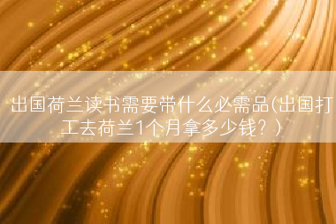 出国荷兰读书需要带什么必需品(出国打工去荷兰1个月拿多少钱？)