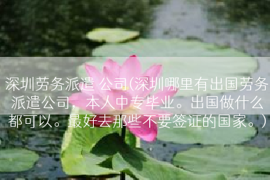 深圳劳务派遣 公司(深圳哪里有出国劳务派遣公司，本人中专毕业。出国做什么都可以。最好去那些不要签证的国家。)