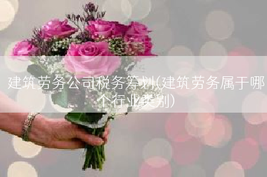 建筑劳务公司税务筹划(建筑劳务属于哪个行业类别)