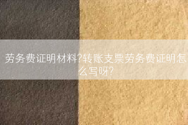 劳务费证明材料?转账支票劳务费证明怎么写呀?