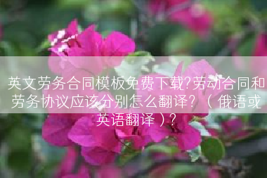 英文劳务合同模板免费下载?劳动合同和劳务协议应该分别怎么翻译？（俄语或英语翻译）?