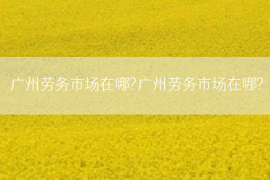 广州劳务市场在哪?广州劳务市场在哪?