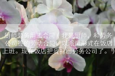 厨师劳务用工合同（我是厨师，和劳务公司签的劳动合同。以派遣形式在饭店上班。现在饭店把我打回劳务公司了。）