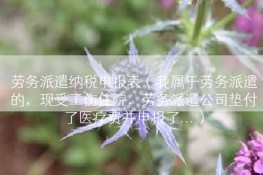 劳务派遣纳税申报表（我属于劳务派遣的，现受工伤住院，劳务派遣公司垫付了医疗费并申报了...）