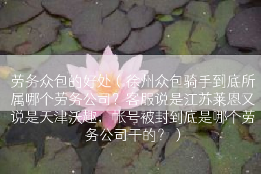 劳务众包的好处（徐州众包骑手到底所属哪个劳务公司？客服说是江苏莱恩又说是天津沃趣，帐号被封到底是哪个劳务公司干的？）