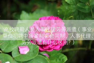 高校聘用人员人事代理劳务派遣（事业单位招聘中备案制、合同制、人事代理、劳务派遣有什么区别?）