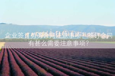 企业签订劳务合同注意事项？签订合同有甚么需要注意事项？