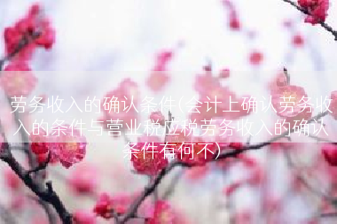 劳务收入的确认条件(会计上确认劳务收入的条件与营业税应税劳务收入的确认条件有何不)