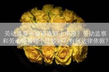 劳动监察书面审查网上申报？劳动监察和劳动仲裁哪个比较好？有何法律依据？