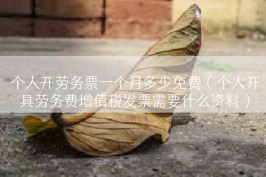 个人开劳务票一个月多少免费（个人开具劳务费增值税发票需要什么资料）