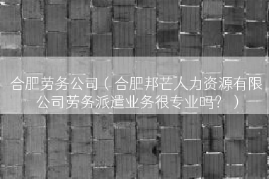 合肥劳务公司（合肥邦芒人力资源有限公司劳务派遣业务很专业吗？）
