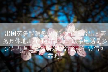 出国劳务能赚多少钱？大连国合出国劳务具体地址在哪?详细点，联系电话是多少？办理出国劳务效率怎么样？诚信可靠吗？