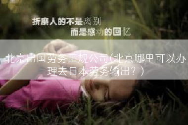 北京出国劳务正规公司(北京哪里可以办理去日本劳务输出？)