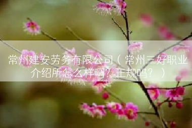 常州建安劳务有限公司（常州三好职业介绍所怎么样啊？正规吗？）