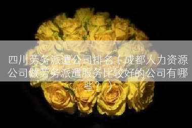 四川劳务派遣公司排名（成都人力资源公司做劳务派遣服务比较好的公司有哪些？）