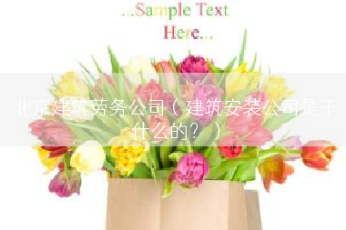 北京建筑劳务公司（建筑安装公司是干什么的？）