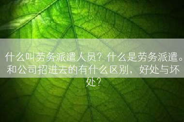 什么叫劳务派遣人员？什么是劳务派遣。和公司招进去的有什么区别，好处与坏处？