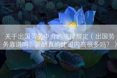 关于出国劳务中介的法律规定（出国劳务靠谱吗？薪酬真的比国内高很多吗？）