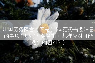 出国劳务网官方网站(出国劳务需要注意的事项有哪些？劳务期间怎样应对可能遇到的困难？)