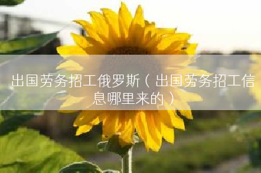 出国劳务招工俄罗斯（出国劳务招工信息哪里来的）