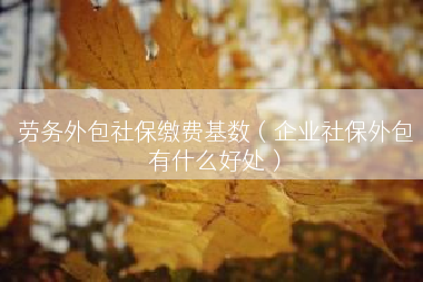 劳务外包社保缴费基数（企业社保外包有什么好处）