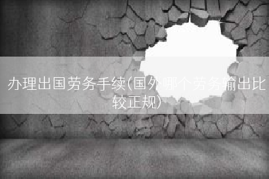 办理出国劳务手续(国外哪个劳务输出比较正规)