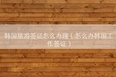 韩国旅游签证怎么办理（怎么办韩国工作签证）