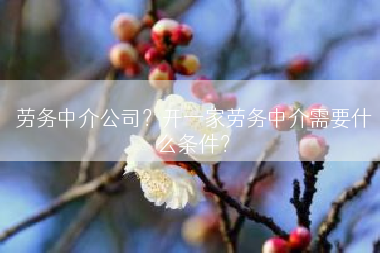 劳务中介公司？开一家劳务中介需要什么条件？