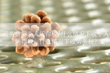 劳务费用个人所得税?什么情况下收个人所得税，什么情况下收劳务税?