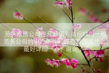 劳务派遣公司经营范围？请问四川一般劳务公司的申办条件和经营范围是什么，最好详细一点，谢谢了？