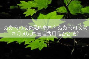 劳务公司收费是咋收的？劳务公司收取每月50元的管理费用是否合法？