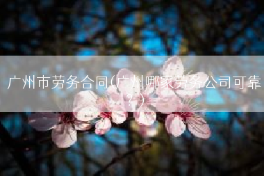 广州市劳务合同(广州哪家劳务公司可靠？)