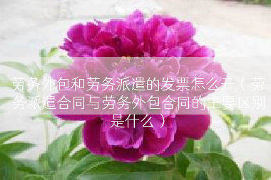 劳务外包和劳务派遣的发票怎么开（劳务派遣合同与劳务外包合同的主要区别是什么）