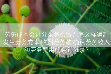 劳务成本会计分录怎么做？怎么样编制发生劳务成本 收到劳务款 确认劳务收入和劳务费用的会计分录？